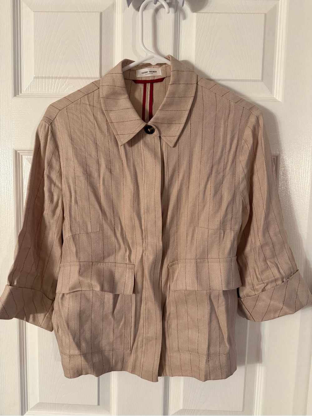 Gerry Weber Beige Pinstripe Lightweight Blazer